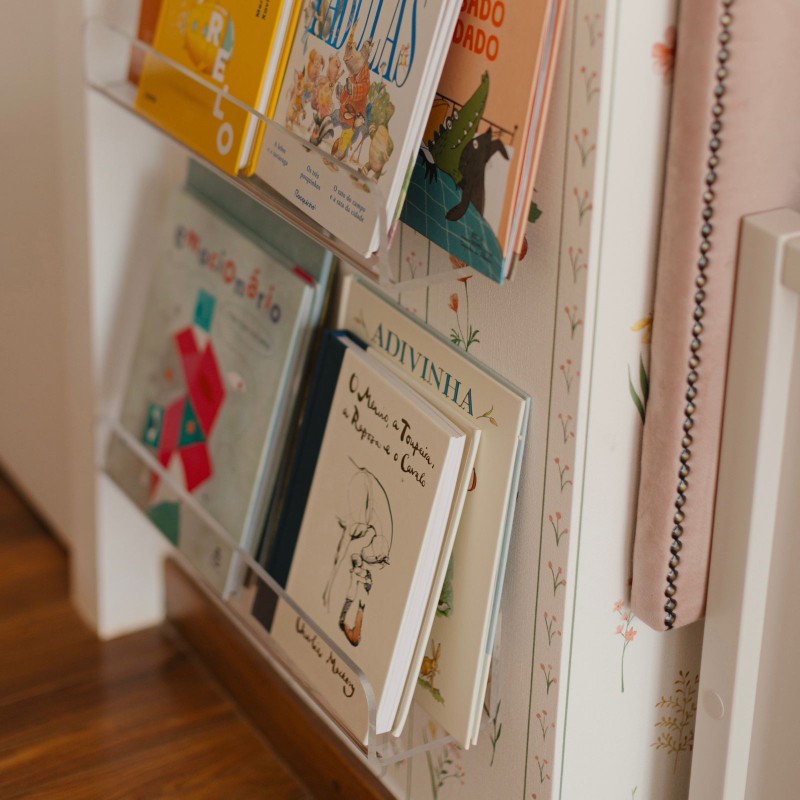 Prateleira porta Livros em acrílico - Itens leves 